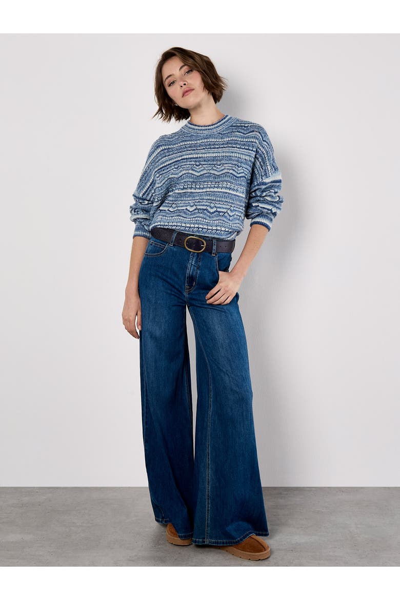 Pointelle Space Dye Knit Jumper, Alternate, color, Blue