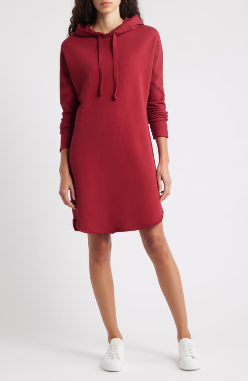 Frank & Eileen Mini James Fleece Hoodie Dress In Burgundy