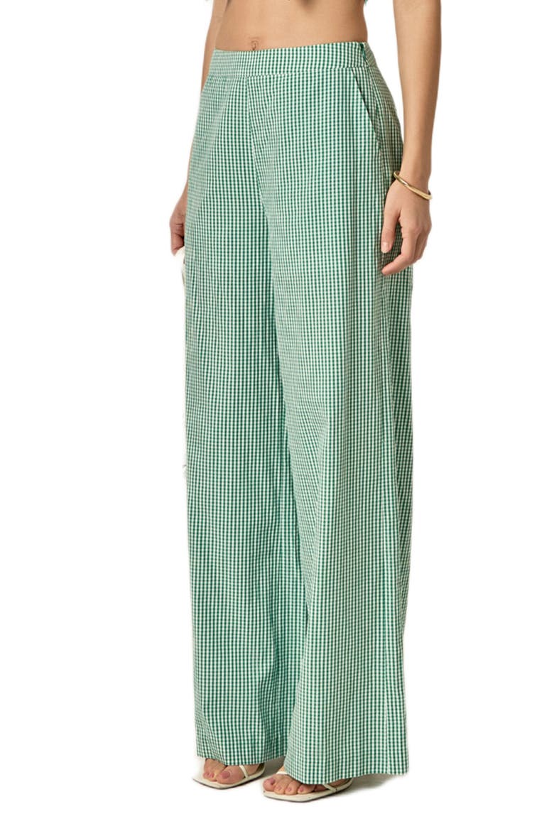 Check Wide Leg Pants, Alternate, color, KELLY GREEN
