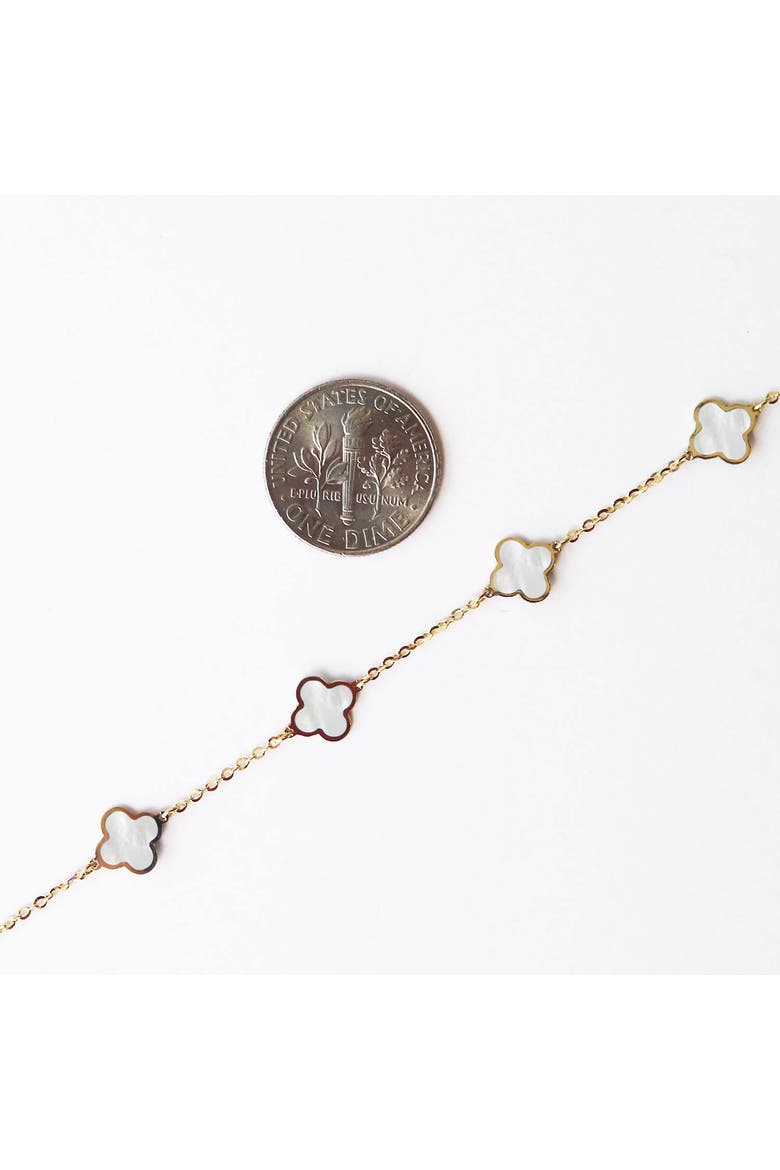 Mini Mother of Pearl Clover Bracelet, Alternate, color, Mother of Pearl