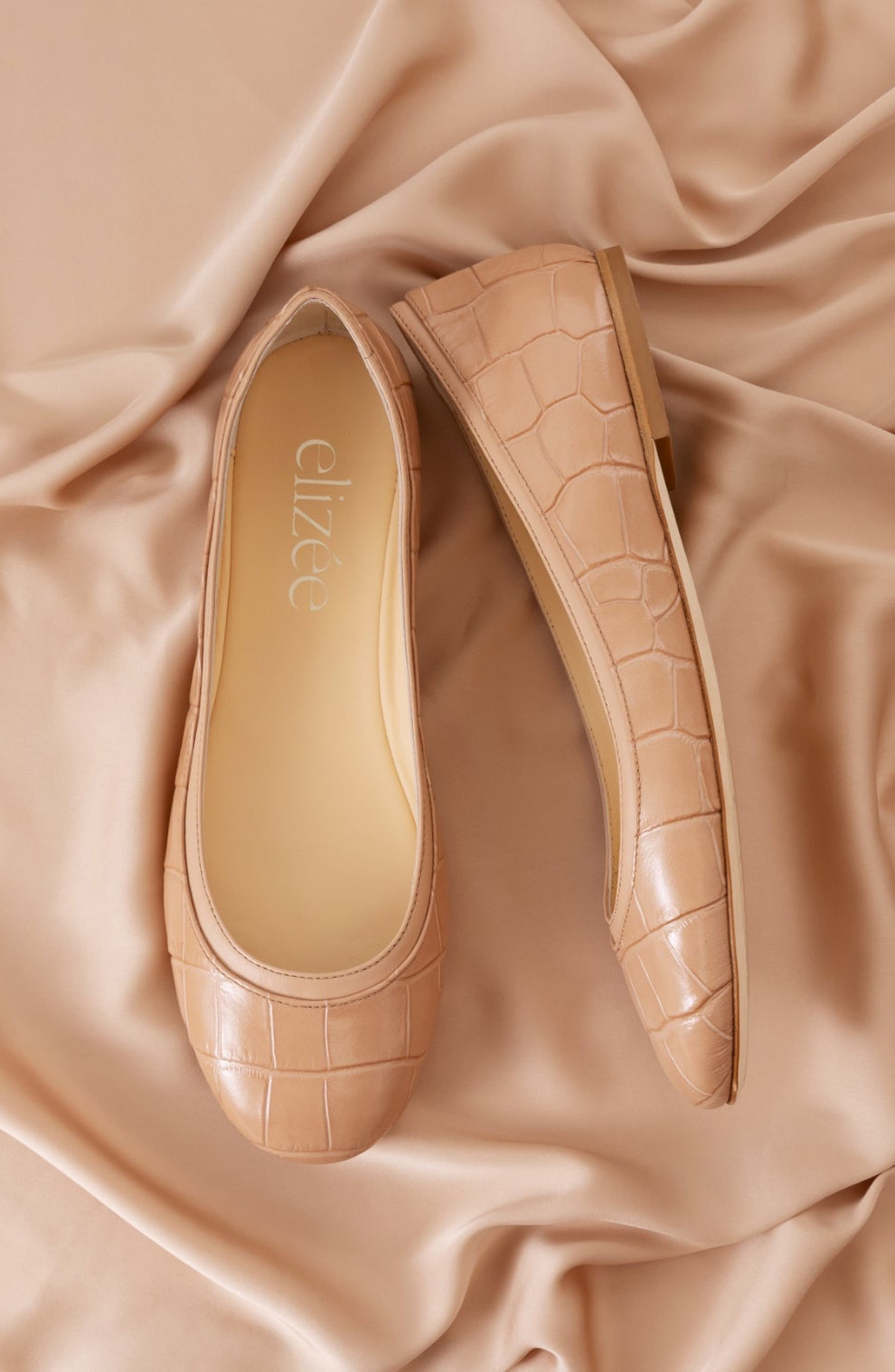 Gemma Flat Leather Ballerina Flat, Alternate, color, Honey Tan