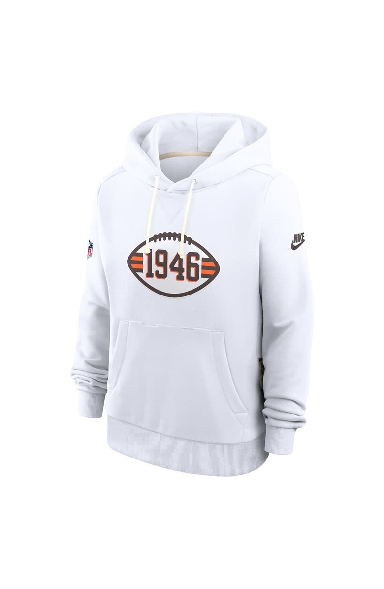 Nike Women's Nike White Cleveland Browns Throwback Sideline Standard Issue Dri-FIT Hoodie, Alternate, color, White