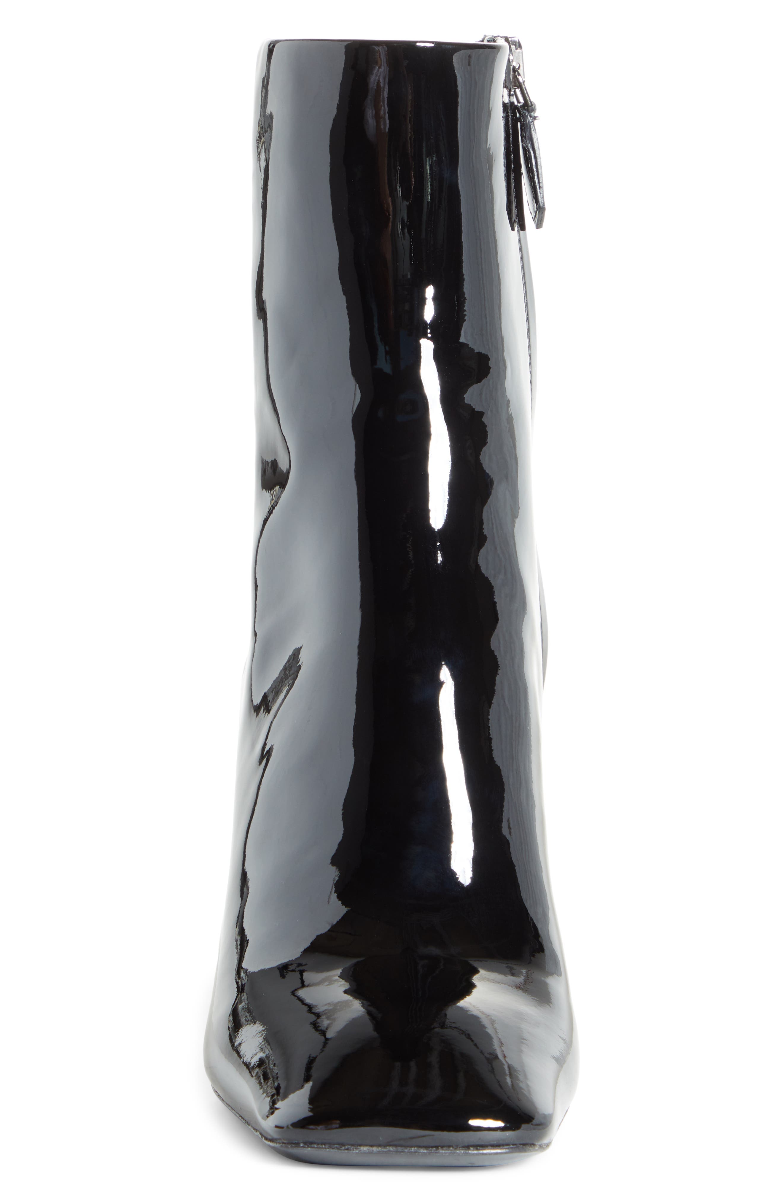 Prada Block Heel Patent Leather Bootie, Alternate, color, 