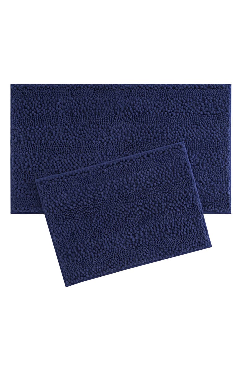 Laura Ashley Chenille Set of 2 Bath Rugs, Main, color, Indigo