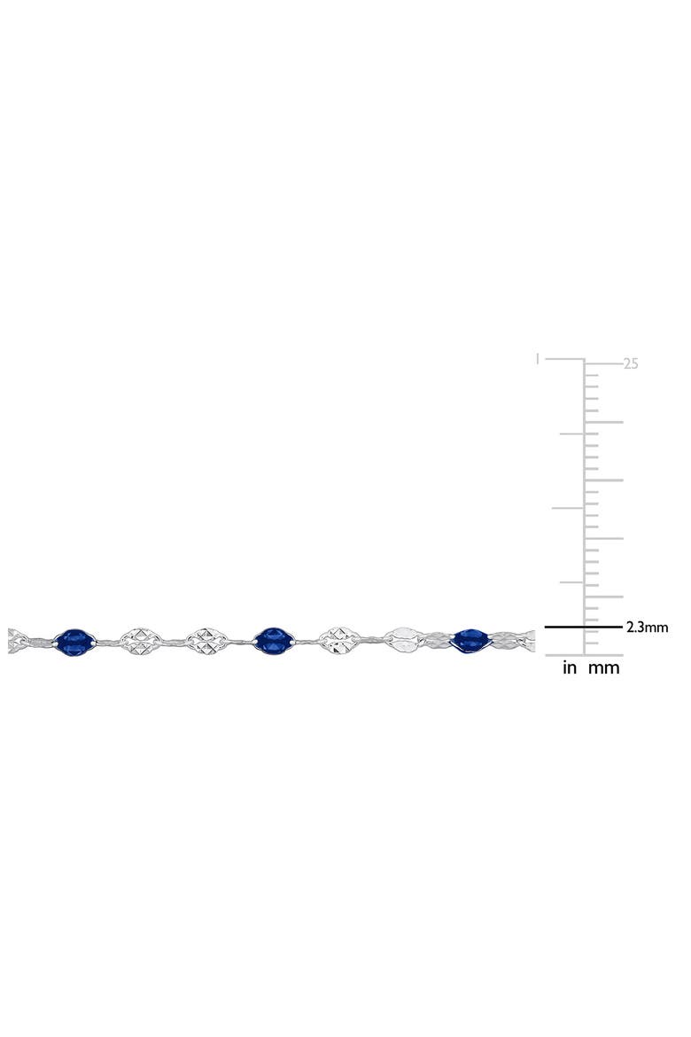 Sterling Silver Blue Enamel Station Chain Necklace, Alternate, color, SILVER