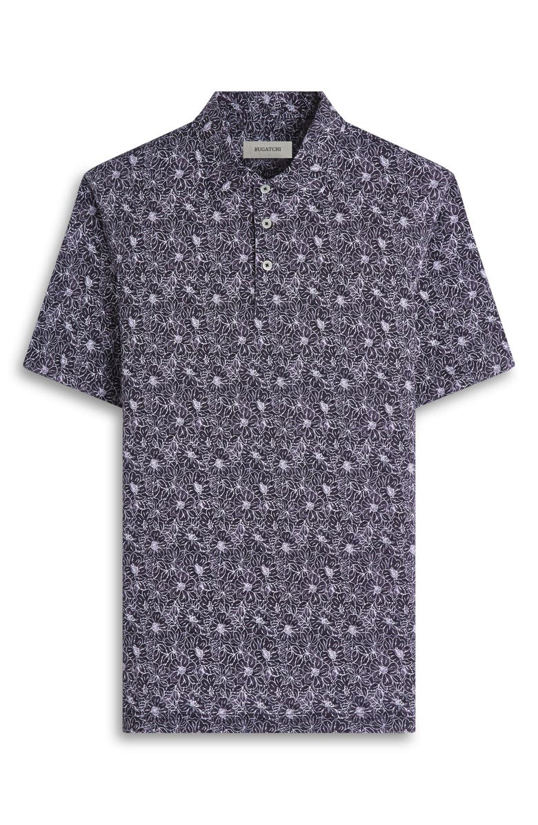 Bugatchi Victor OoohCotton<sup>®</sup> Floral Polo, Alternate, color, Black