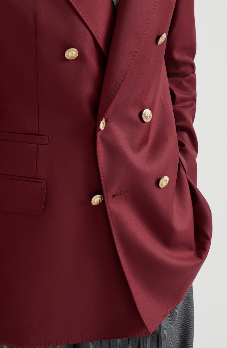 Brunello Cucinelli Blazer with metal buttons, Alternate, color, Cherry