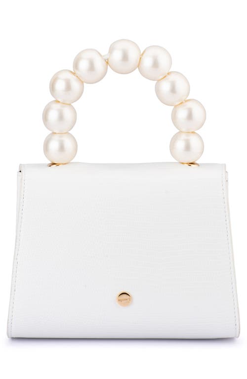 Olga Berg Peta Faux Pearl Top Handle Bag