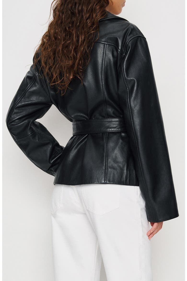 Veda Jaden Leather Jacket, Alternate, color, BLACK