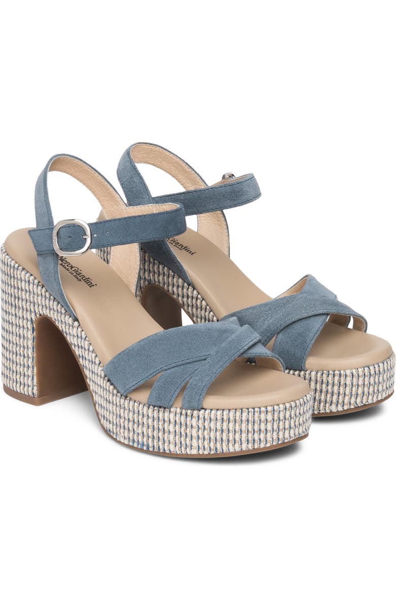 NeroGiardini Ankle Strap Platform Sandal, Main, color, Denim