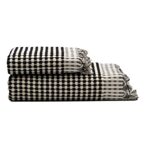 Dots Turkish Cotton Terry Bath and Hand Towel - Set