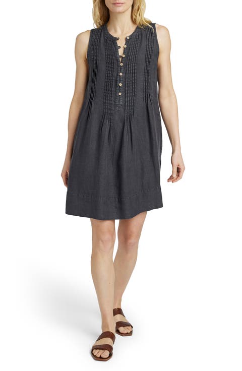 Isha Linen Denim Shift Dress
