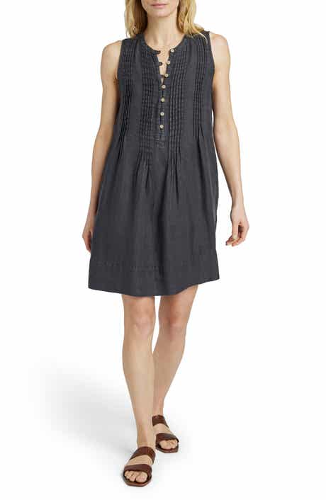 Faherty Isha Linen Denim Shift Dress