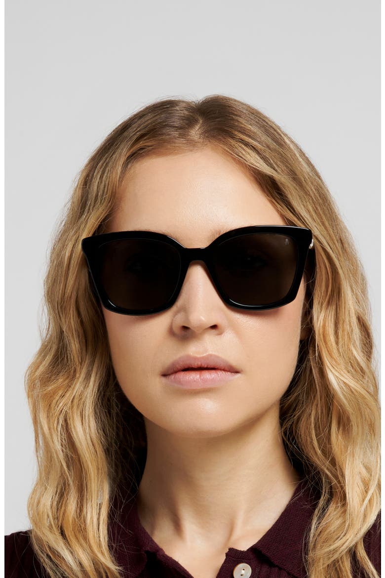 WZN 8032/G/S 54mm Rectangular Sunglasses, Alternate, color, BLACK/ GREY PZ AR