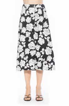Alexia Admor Zephyr Button Front Midi Skirt