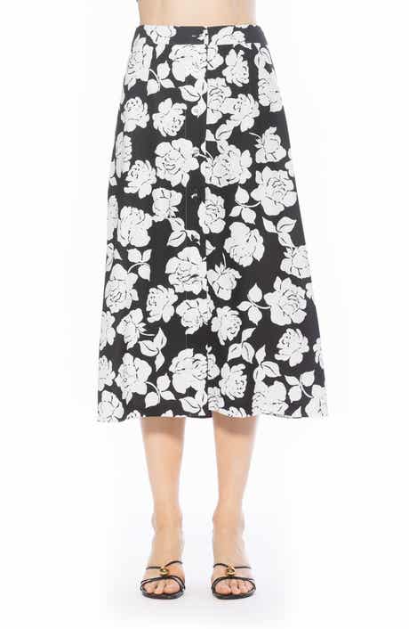 Alexia Admor Zephyr Button Front Midi Skirt