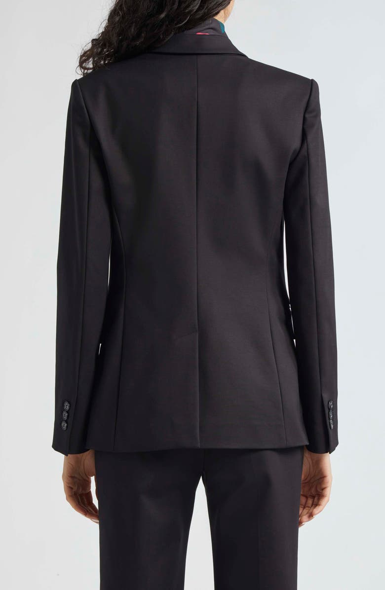 Emporio Armani Cotton Couture One-Button Blazer, Alternate, color, Solid Black