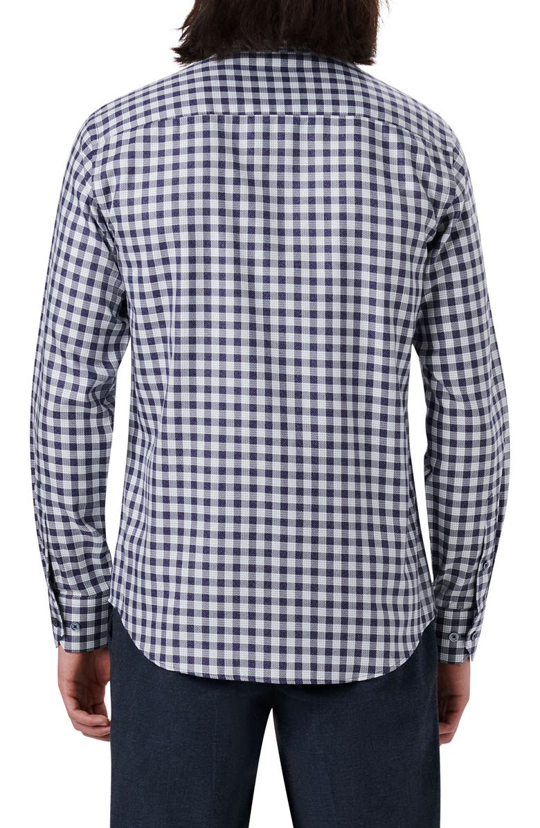 Bugatchi Shaped Fit Gingham Button-Up Shirt, Alternate, color,