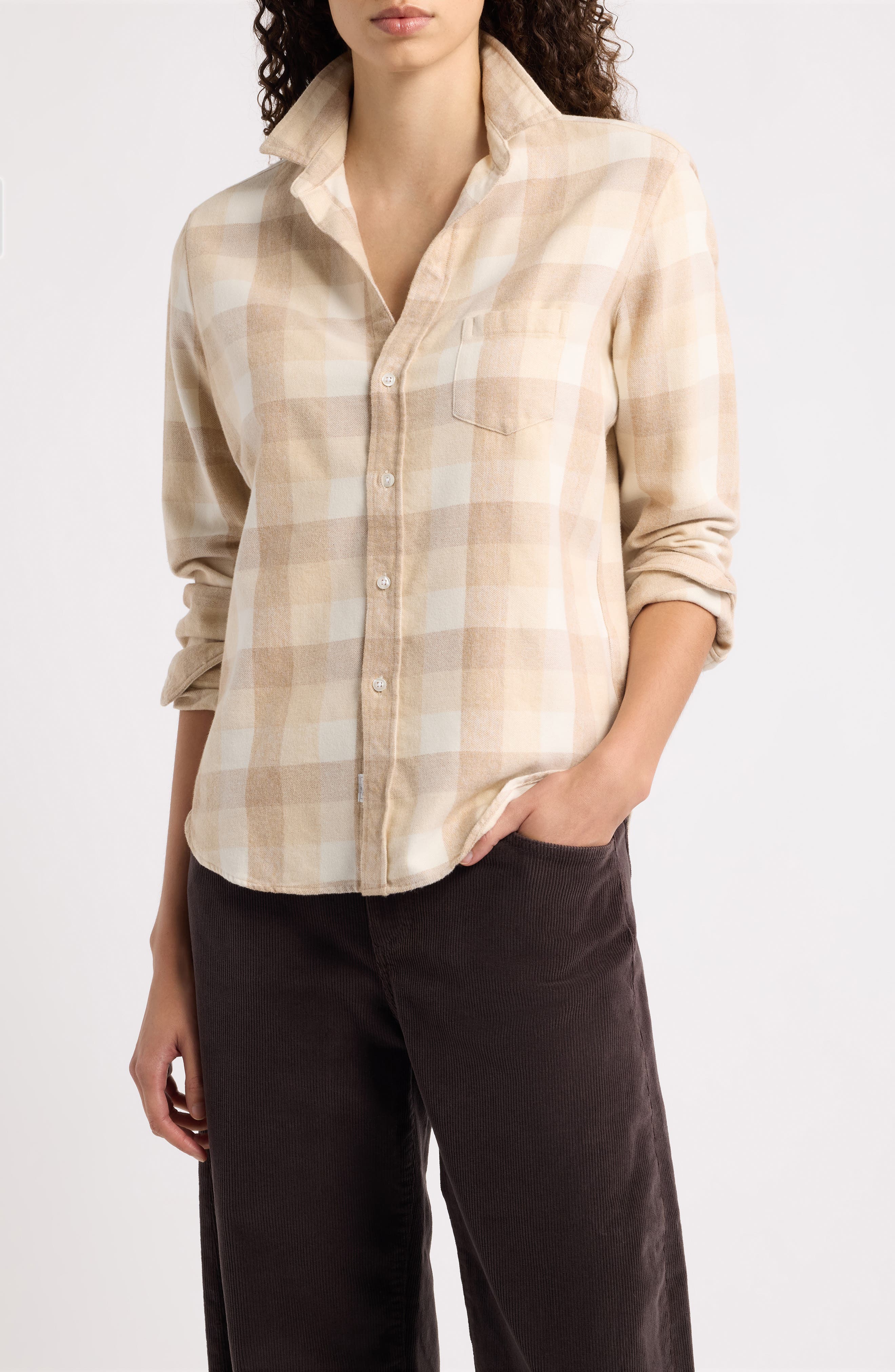 selected CREAM SAND CAMEL LARGE PLAID