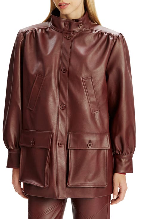 Clements Boxy Faux Leather Jacket
