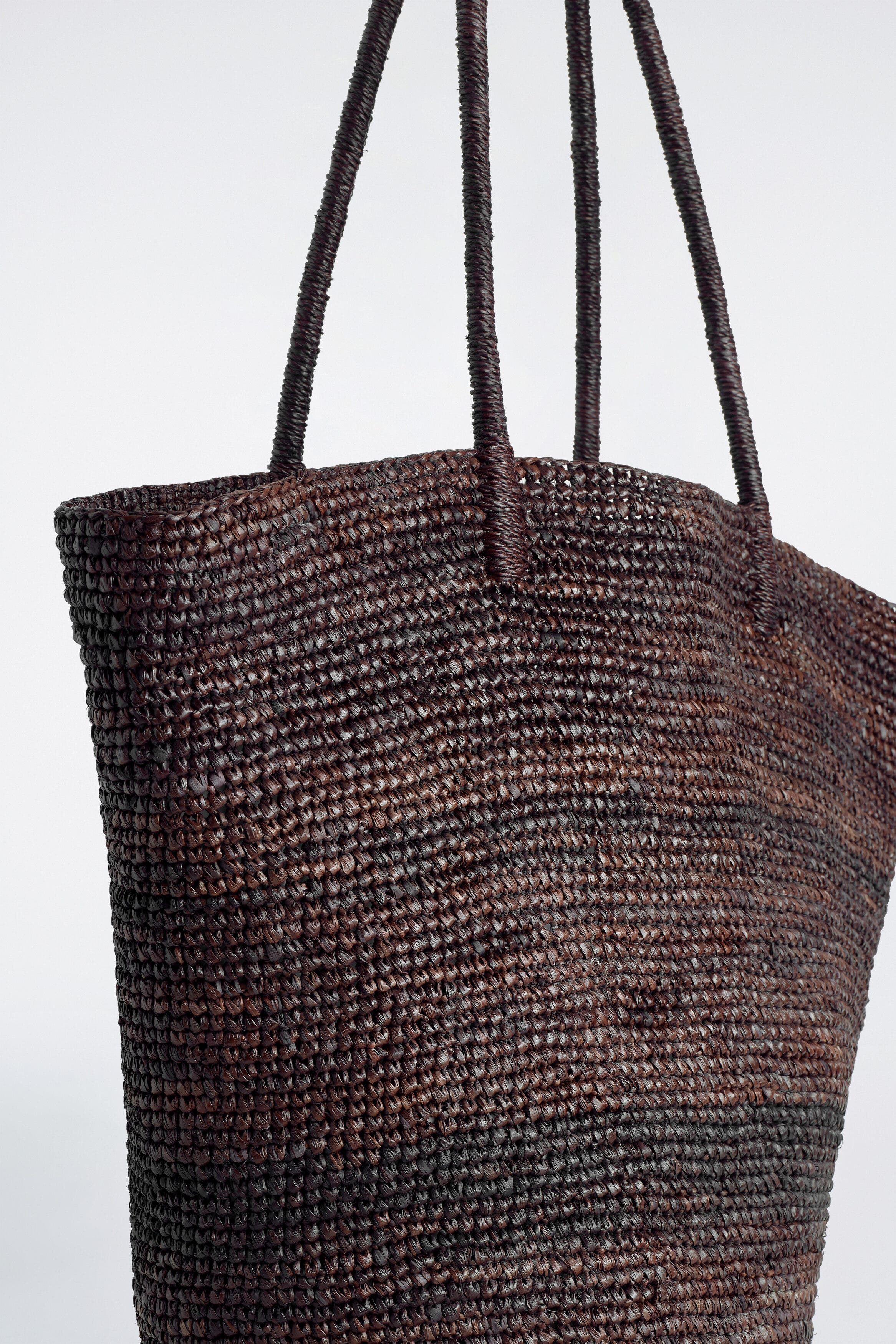 Oversized Hand-woven Market Tote - Straw, Alternate, color, BROWN