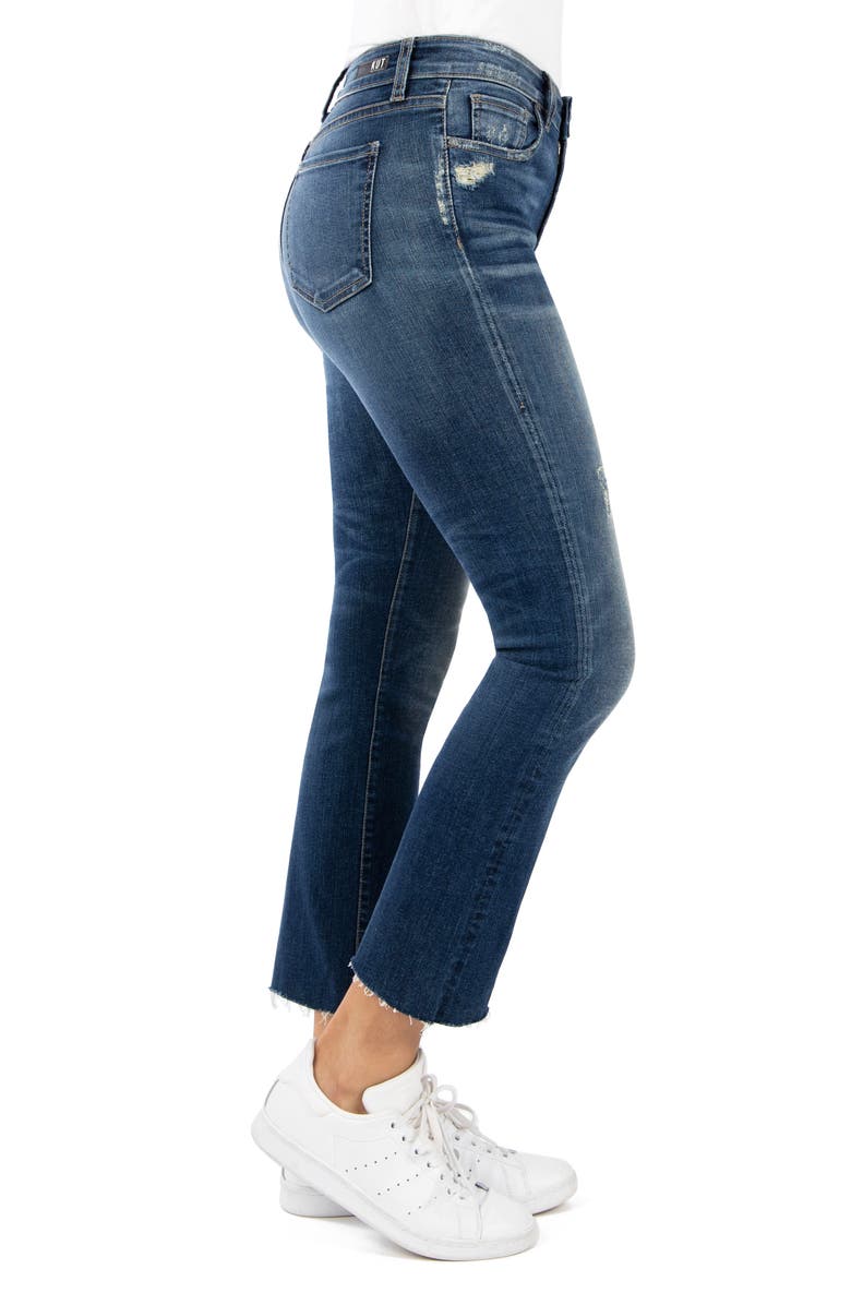 KUT from the Kloth Kelsey Raw Hem Ankle Flare Jeans, Alternate, color, 