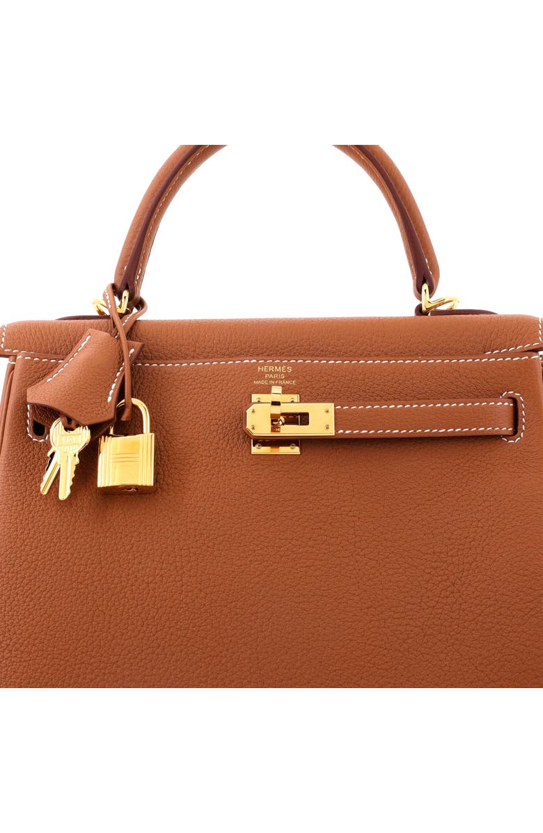 Pre-Owned Hermes Kelly Handbag Brown Togo with Gold Hardware 25, Alternate, color, Gold