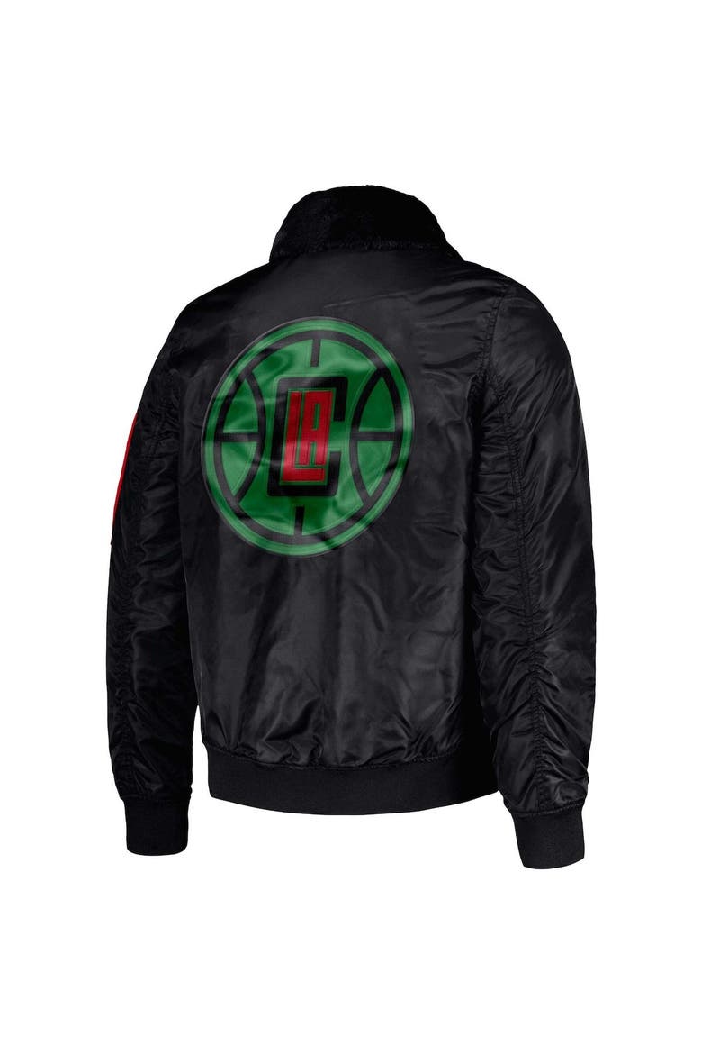 Men's Starter x Ty Mopkins Black LA Clippers Black History Month Satin Full-Zip Jacket, Alternate, color, Black