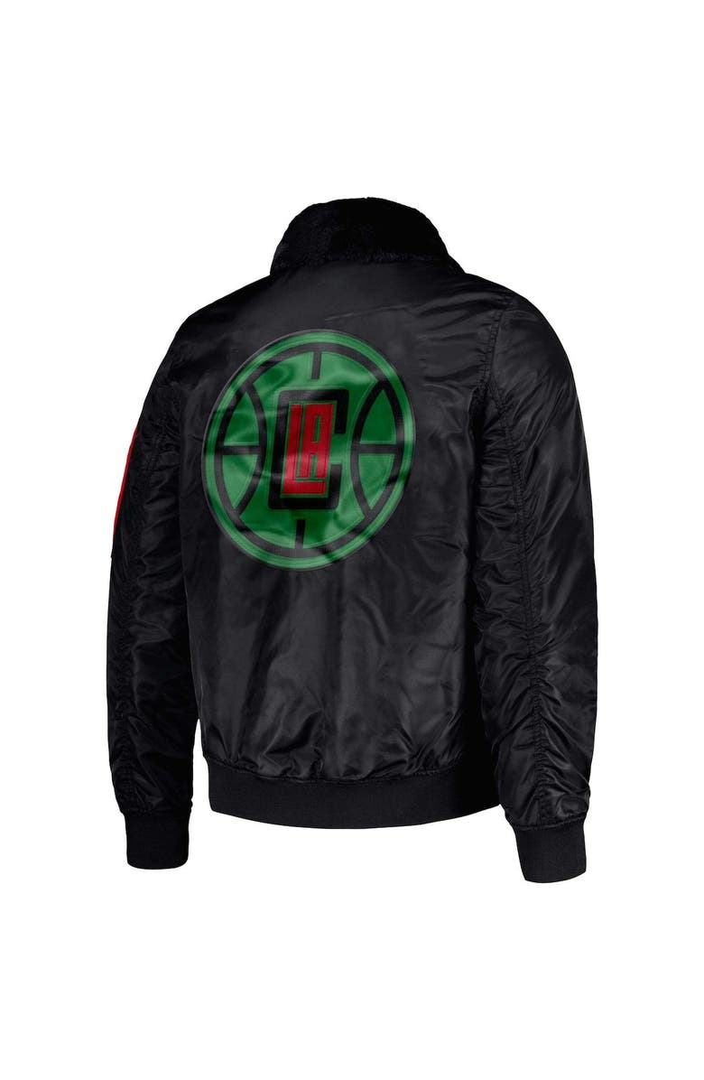 STARTER Men's Starter x Ty Mopkins Black LA Clippers Black History Month Satin Full-Zip Jacket, Alternate, color, Black