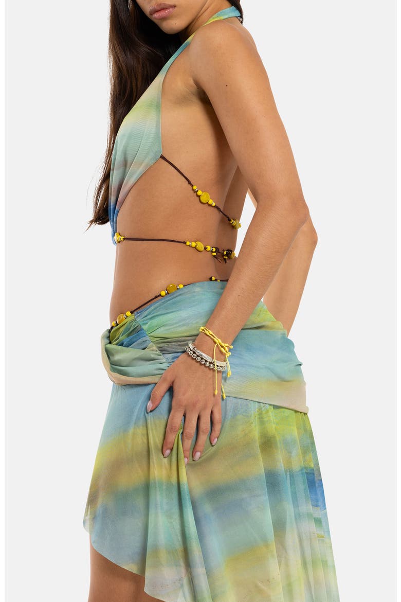 Beaded Halter Neck Top, Alternate, color, MULTI