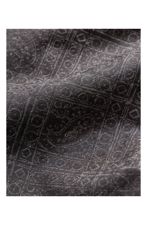 Billy Reid Paisley Melange Cedar Shirt In Asphalt