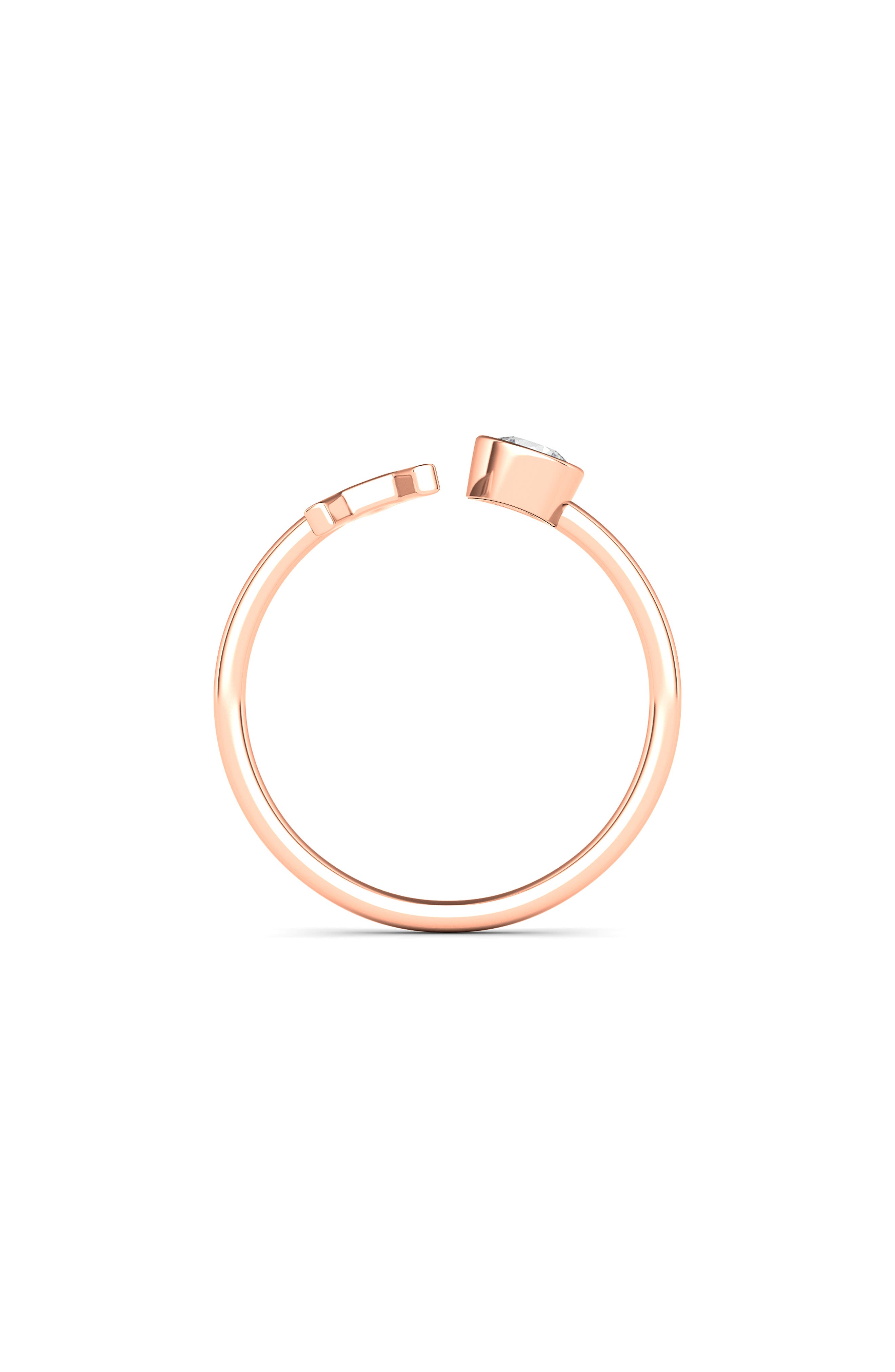 HauteCarat Letter Lab Created Diamond 18K Rose Gold Ring (Women ...