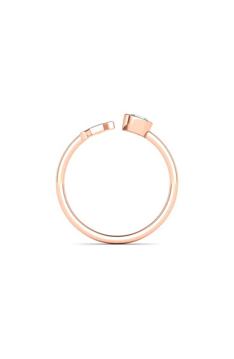 HauteCarat Letter Lab Created Diamond 18K Rose Gold Ring, Alternate, color, 18K Rose Gold - A