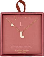 Leith Cubic Zirconia Heart & Bubble Initial Pendant Necklace