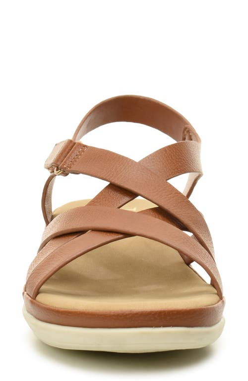 Taryn Rose Lasercut Slide Sandal In Tan
