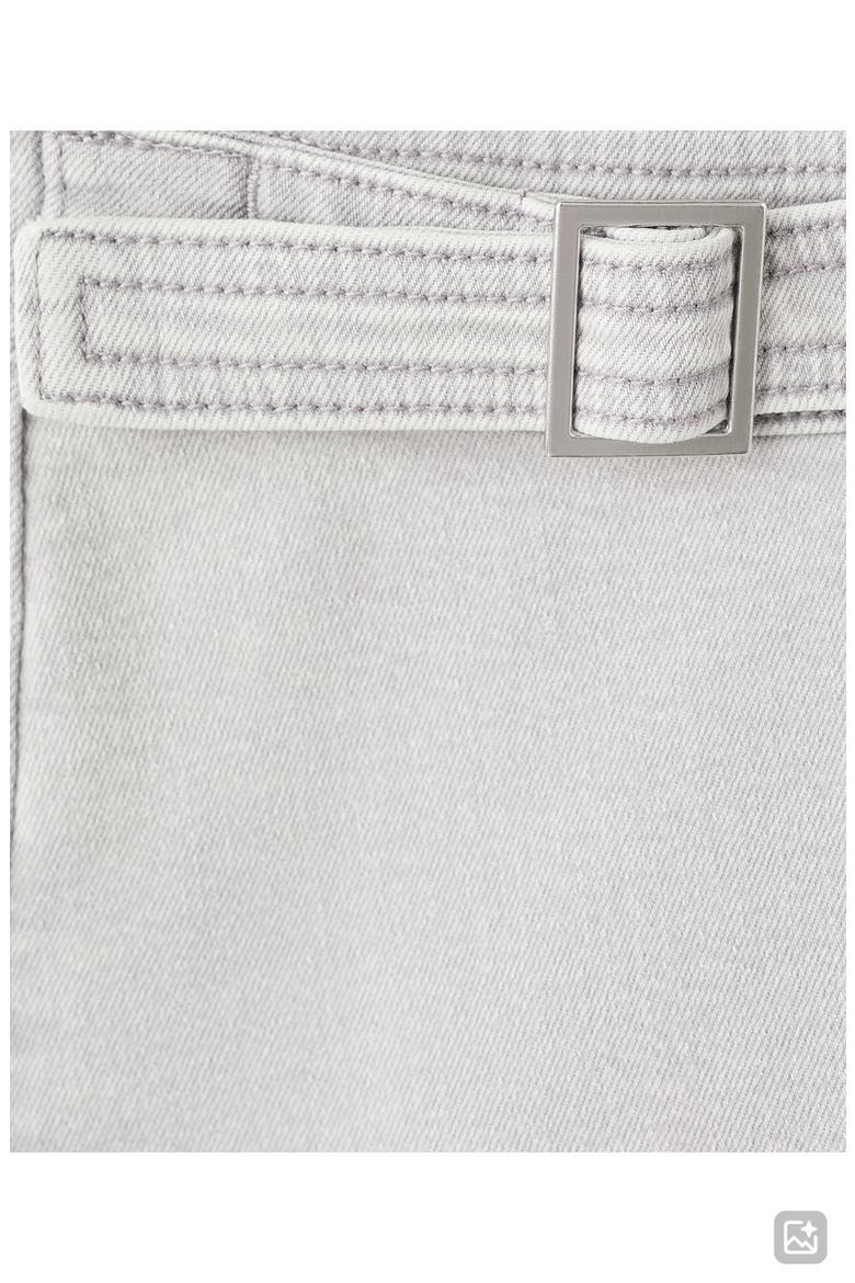 Belted Denim Minishorts, Alternate, color, DENIM GREY