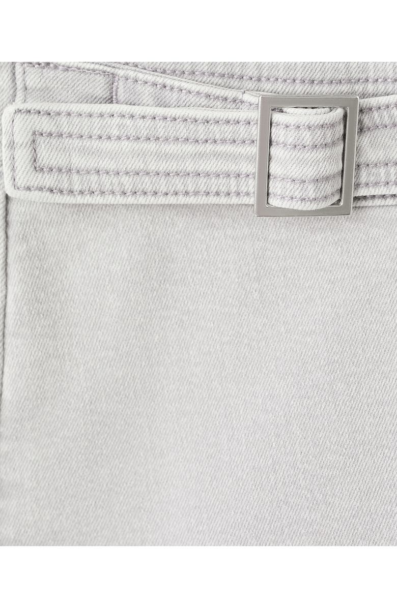 MANGO TEEN Belted Denim Minishorts, Alternate, color,