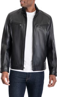 Michael Kors Perforated Faux Leather Moto Jacket