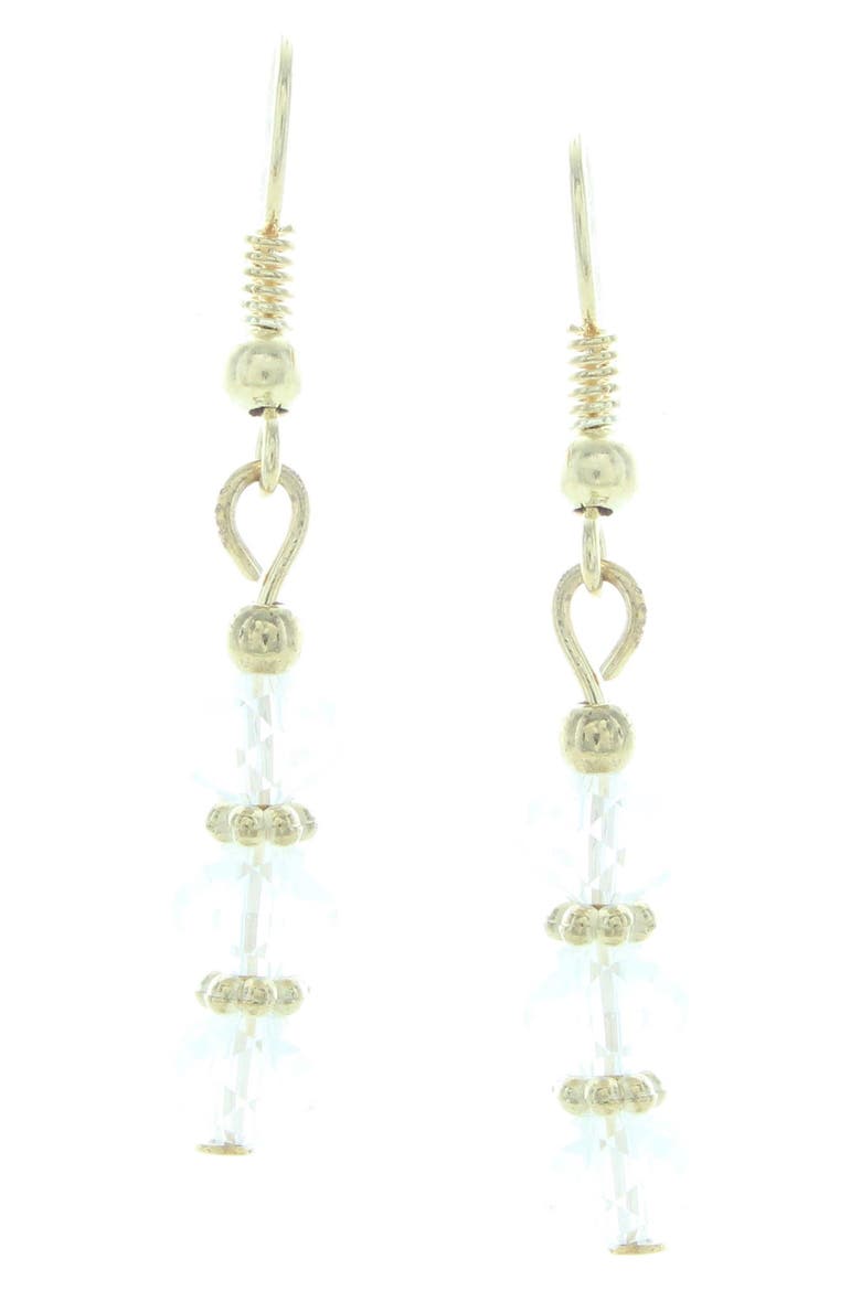 Molly Bead Drop Earrings, Main, color, GOLD / CLEAR