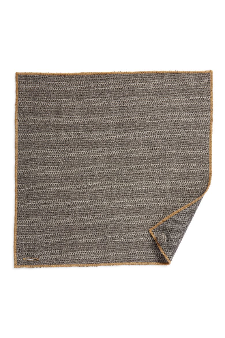 Herringbone Wool Pocket Square, Alternate, color, GREY