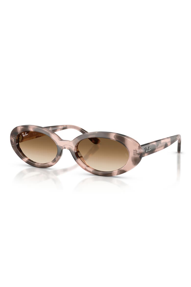 54mm Gradient Oval Sunglasses, Alternate, color, OPAL PINK HAVANA / CLEAR BROWN