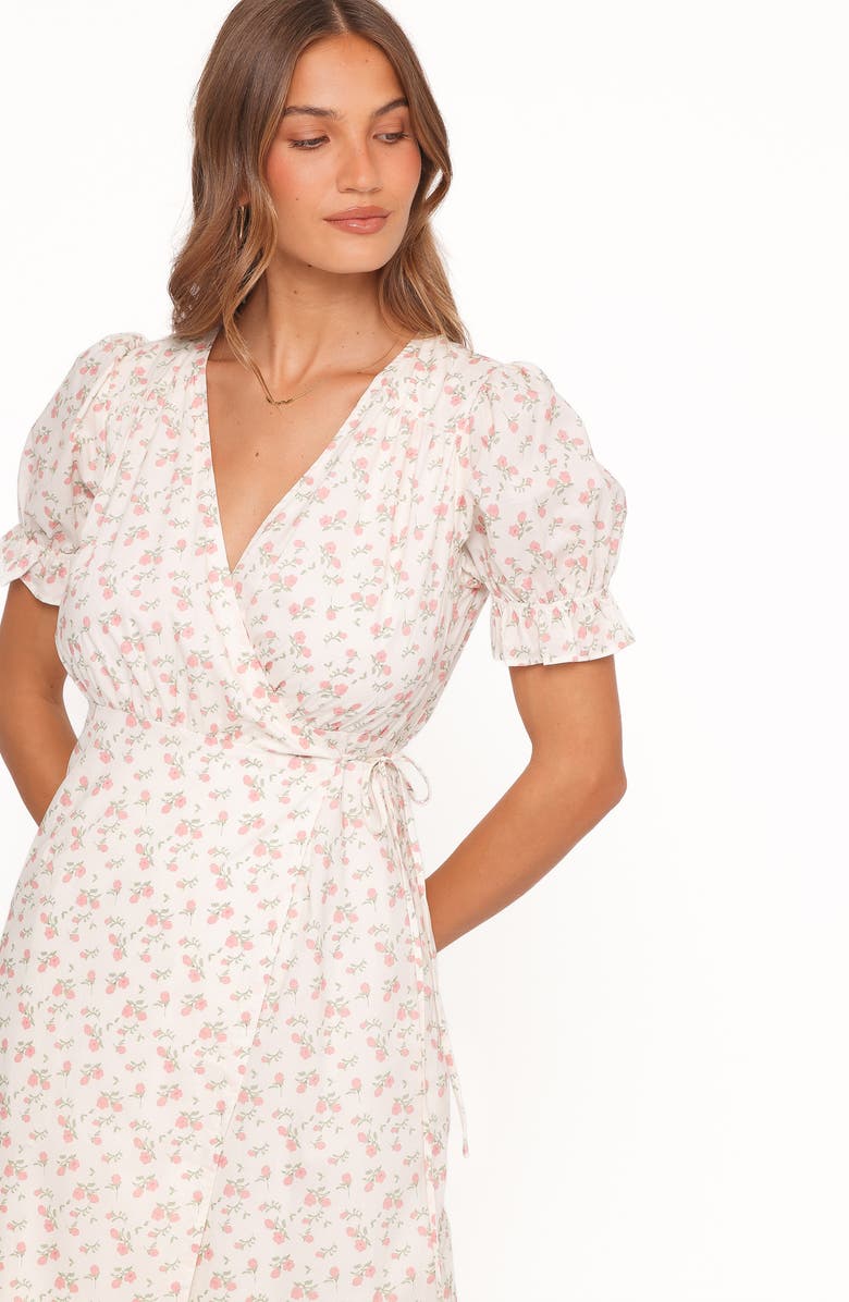 Petal & Pup Mabella Cotton Midi Dress, Alternate, color, Peach Ditsy Floral