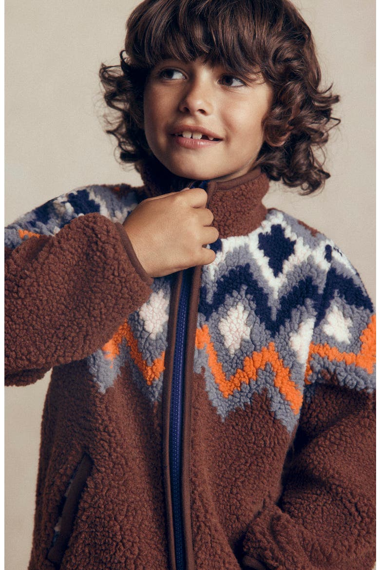 Kids' Cosy Borg Fleece Jacket, Alternate, color, FAIR ISLE