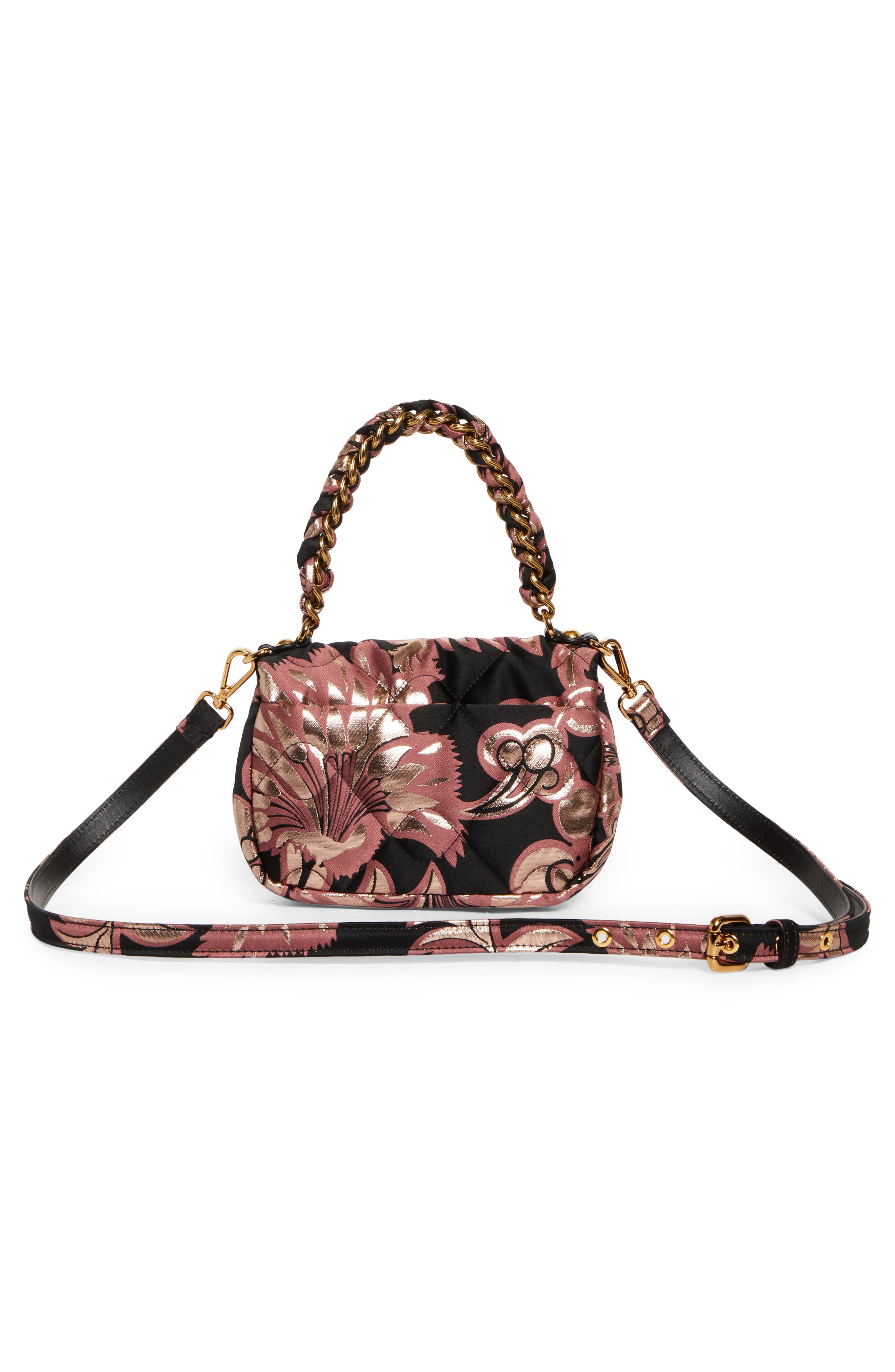 Mini Bond Metallic Floral Quilted Crossbody Bag, Alternate, color, PINK TONES