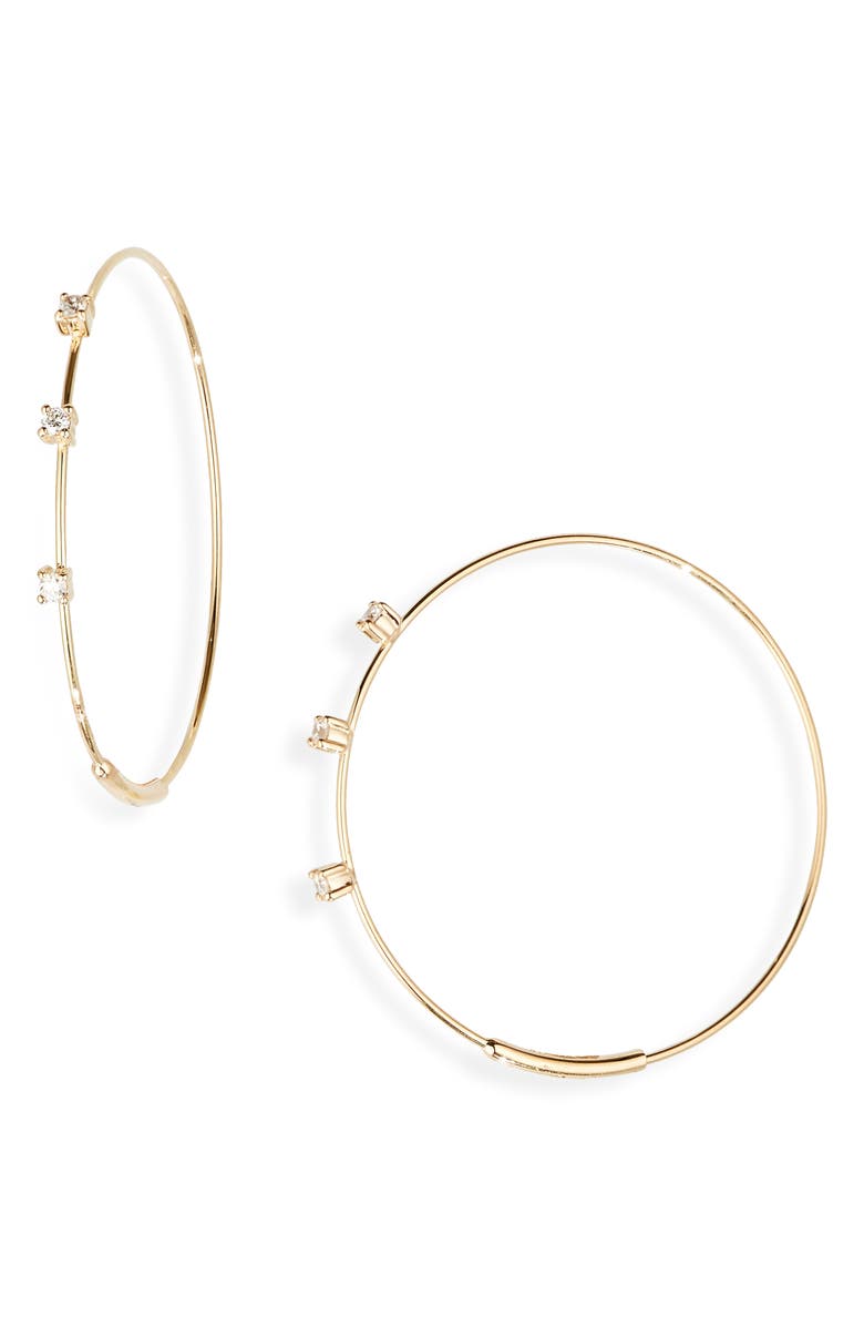 LANA 14K Gold Small Diamond Magic Hoop Earrings, Main, color, 14K Yellow Gold