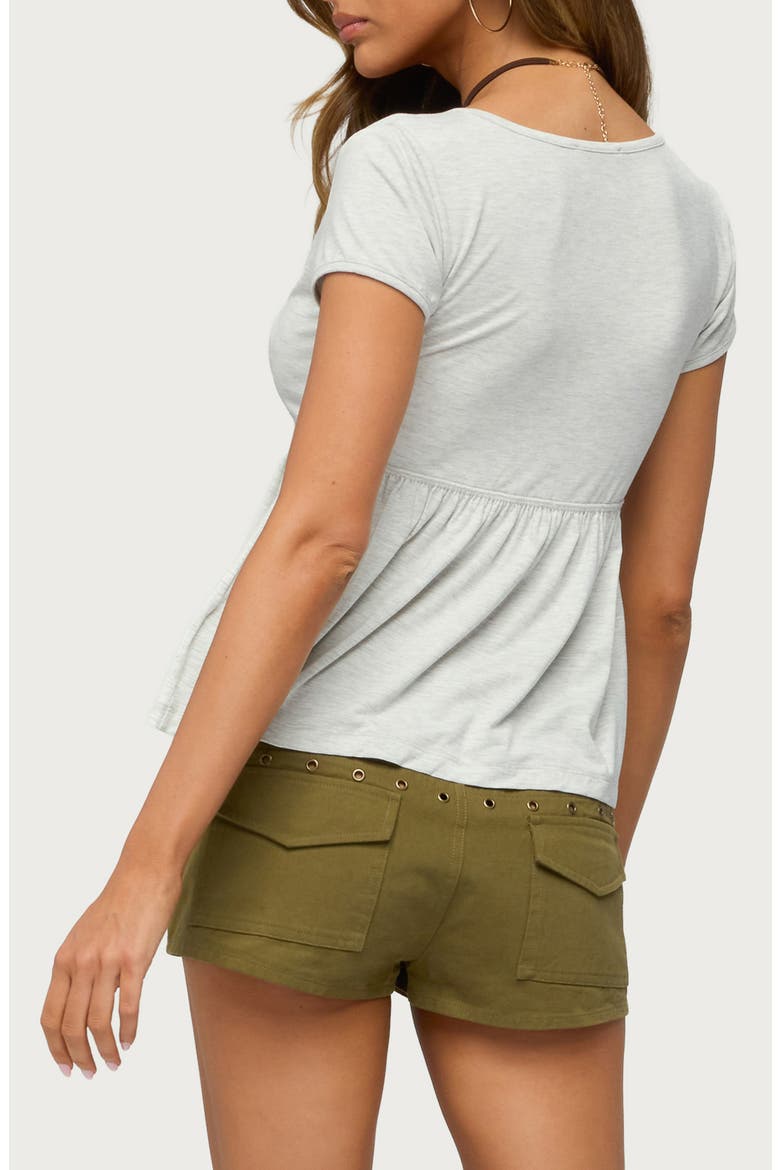 Chere V-Neck Babydoll Top, Alternate, color, GRAY-MELANGE