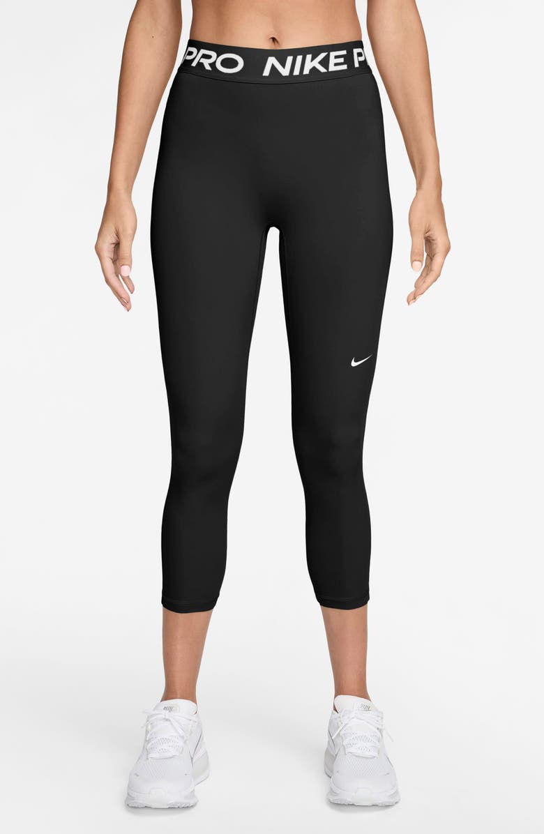 Nike Logo Band Leggings, Main, color, Black/ White