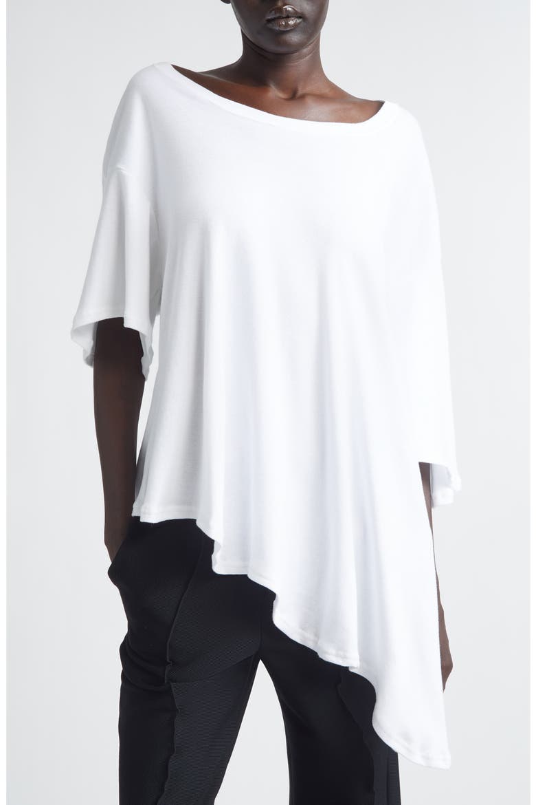 Asymmetric Hem Languid Cotton T-Shirt, Main, color, WHITE