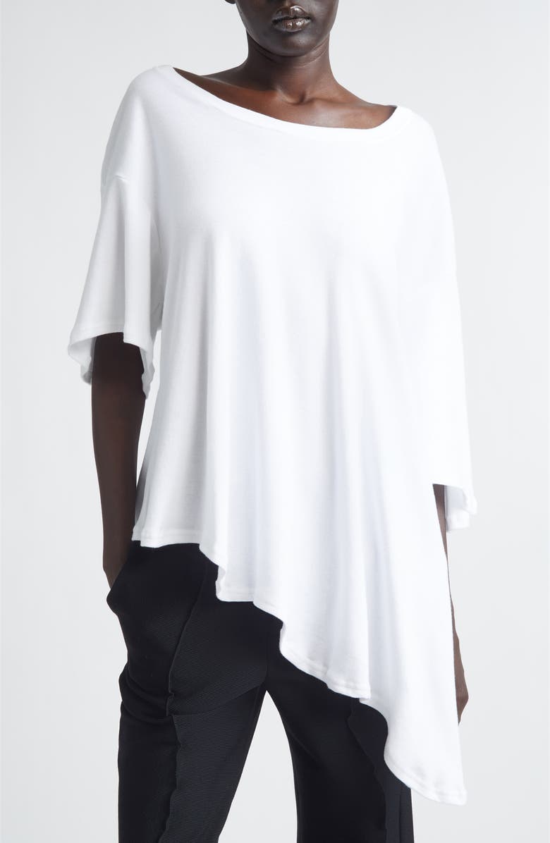 Undercover Asymmetric Hem Languid Cotton T-Shirt, Main, color, White