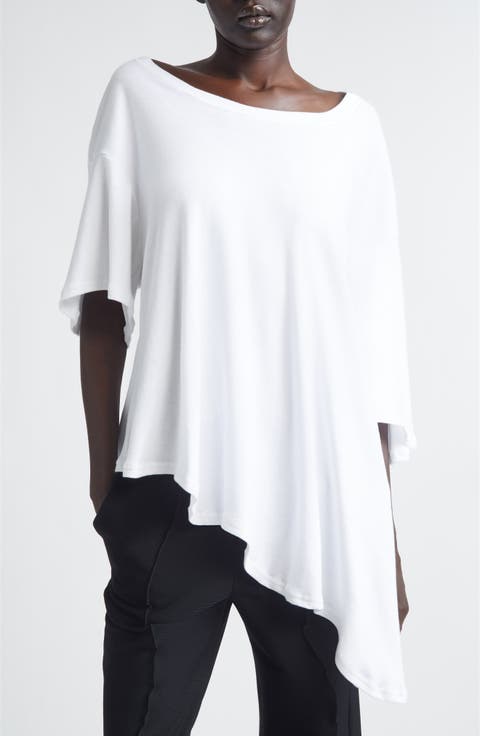 Asymmetric Hem Languid Cotton T-Shirt